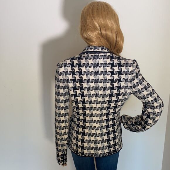 IISLI 100% Wool Fitted Blazer. Black, Off-White & Gray. Size 6 - Picture 4 of 7